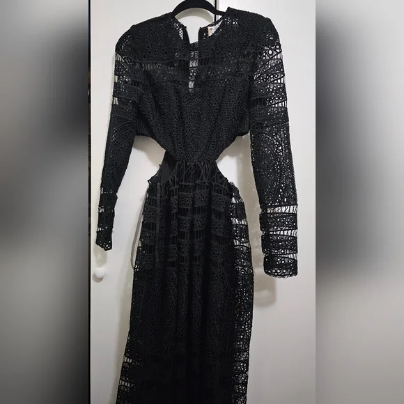 ASILIO, EXCELLENT black midi dress by SZ 6 - Picture 6 of 14